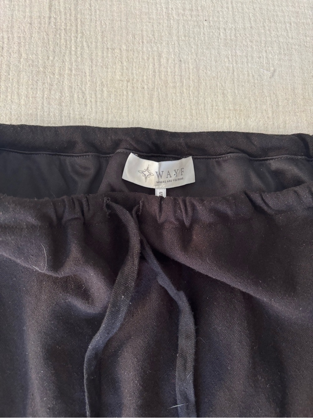 WAYF Black Linen Maxi Skirt: minimalist - Picture 7 of 8